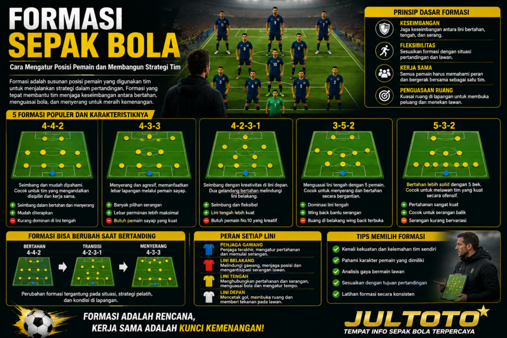Formasi Sepak Bola Jultoto Mengatur Posisi dan Strategi Tim